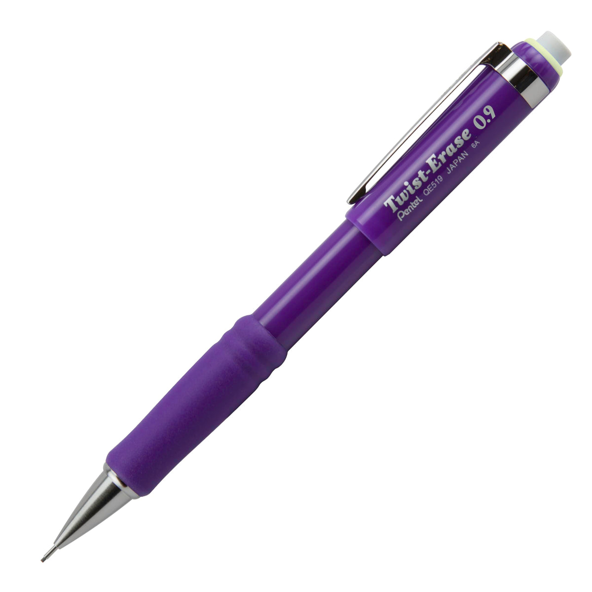 Pentel Twist-Erase III Mechanical Pencil, (0.9mm), Bold Line, Violet Barrel, Pack of 4 (QE519BP4V)