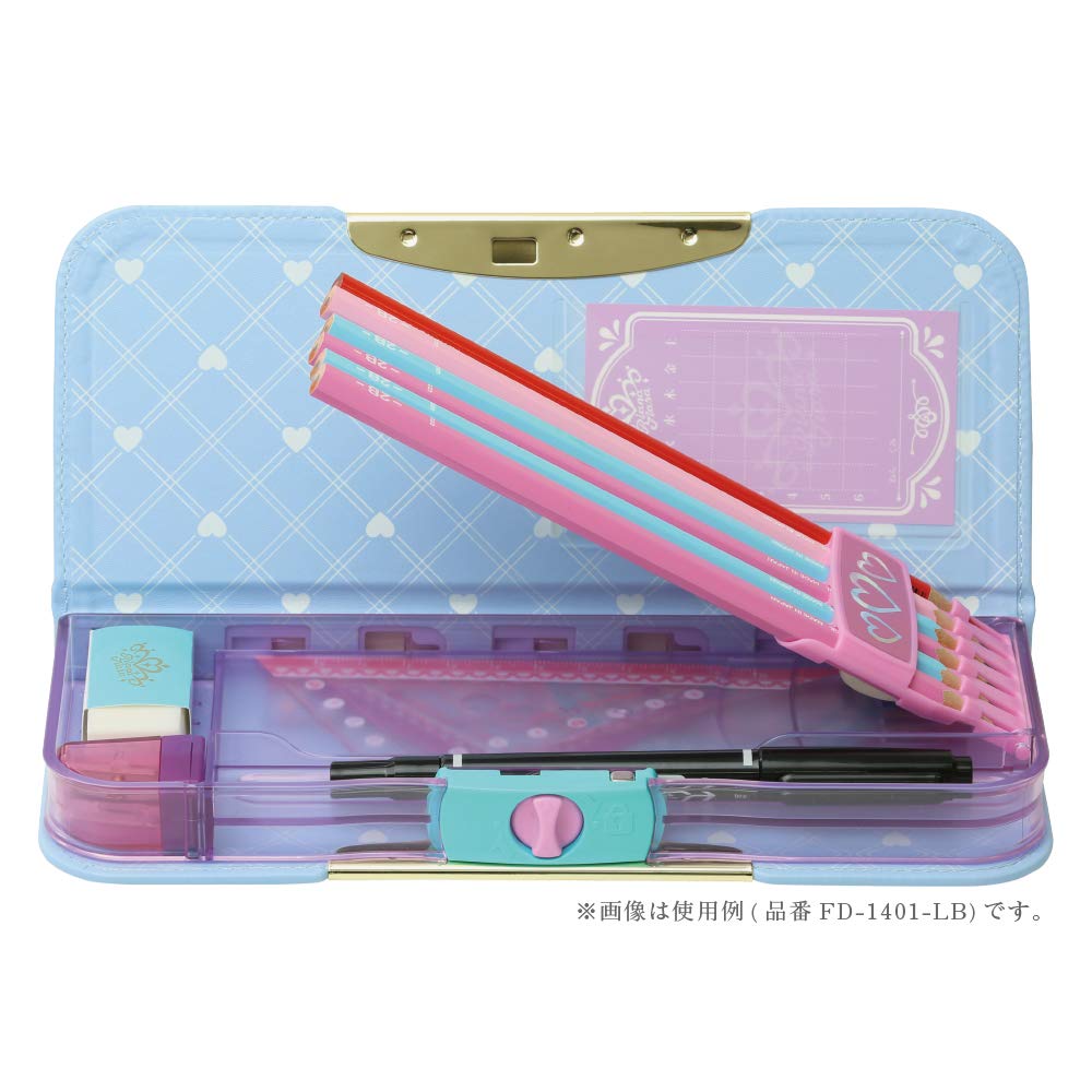 Sonic FD-1401-LB Liana Tiara Allock Pencil Case, Slim, Double-Sided Princess, Light Blue