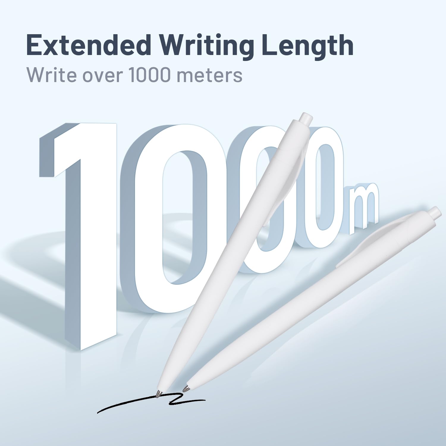 Wiaziert BallPoint Pens, 100 Pack (BLACK Ink),Bulk Pens, White Barrel,Click Pens for Office Home