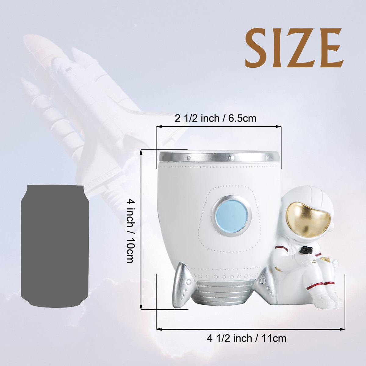 Kimdio Pen Holder, Astronaut Stand for Desk Pencil Holder, Resin Desk Organizer Decorative