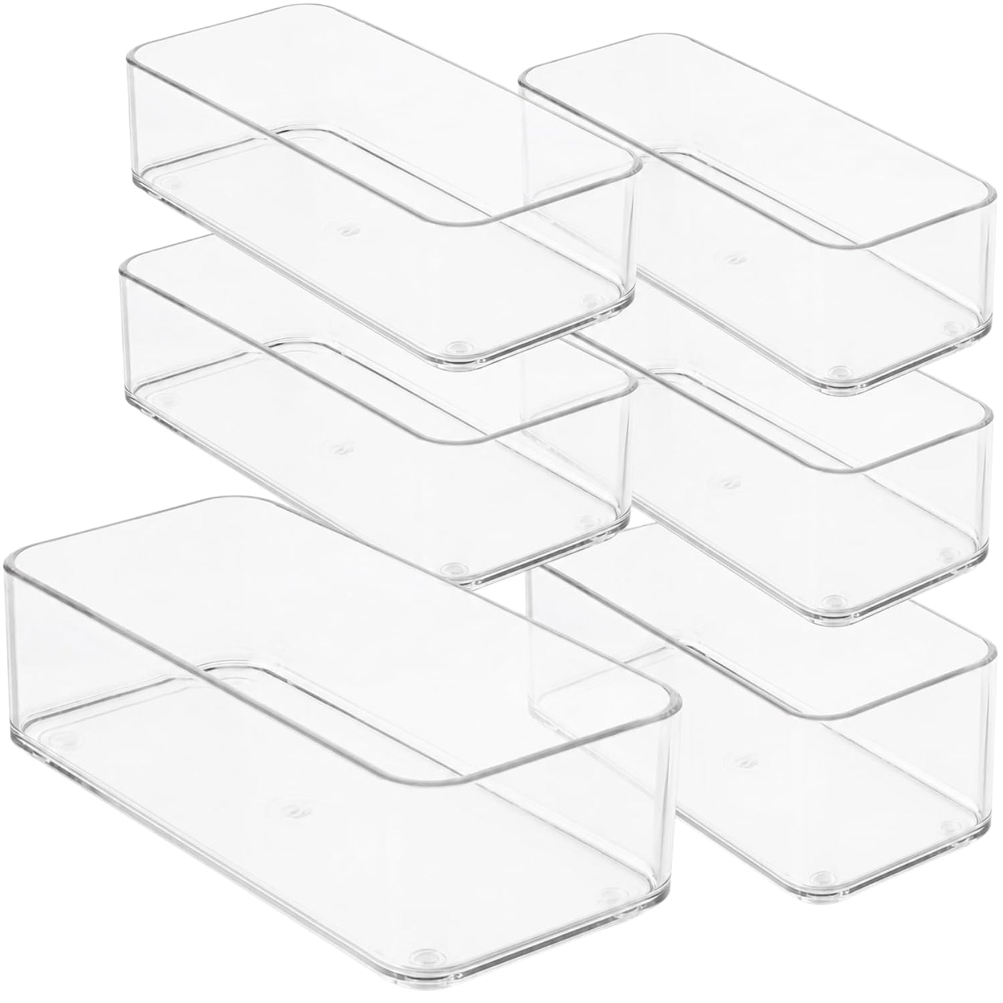 primebox Plastic Clear Drawer Organizers. Bathroom, Kitchen, Bedroom, Jewelry, Office Organizer