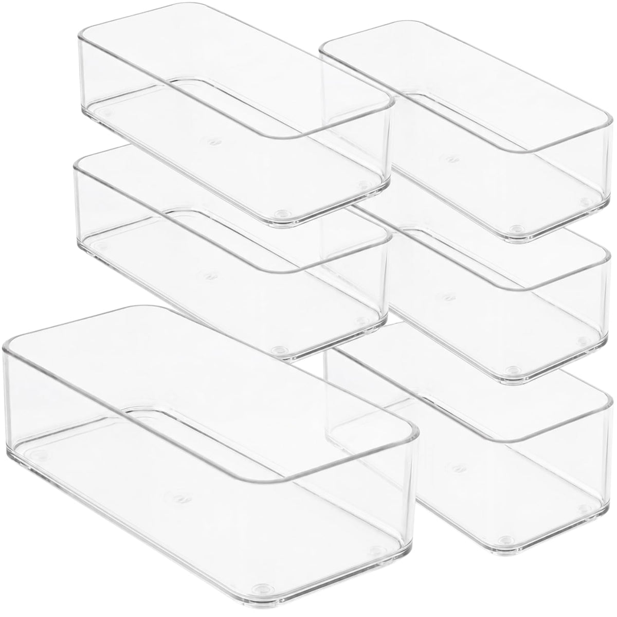 primebox Plastic Clear Drawer Organizers. Bathroom, Kitchen, Bedroom, Jewelry, Office Organizer