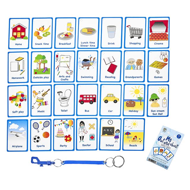 My Out and About Activity Cards 27 Flash Cards for Visual aid Special Ed, Speech Delay Non Verbal