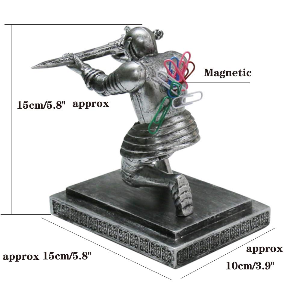 AMJUDOT Knight Pen Holder Magnetic Cool Desk Accessories and Organizers Executive Soldier Knight
