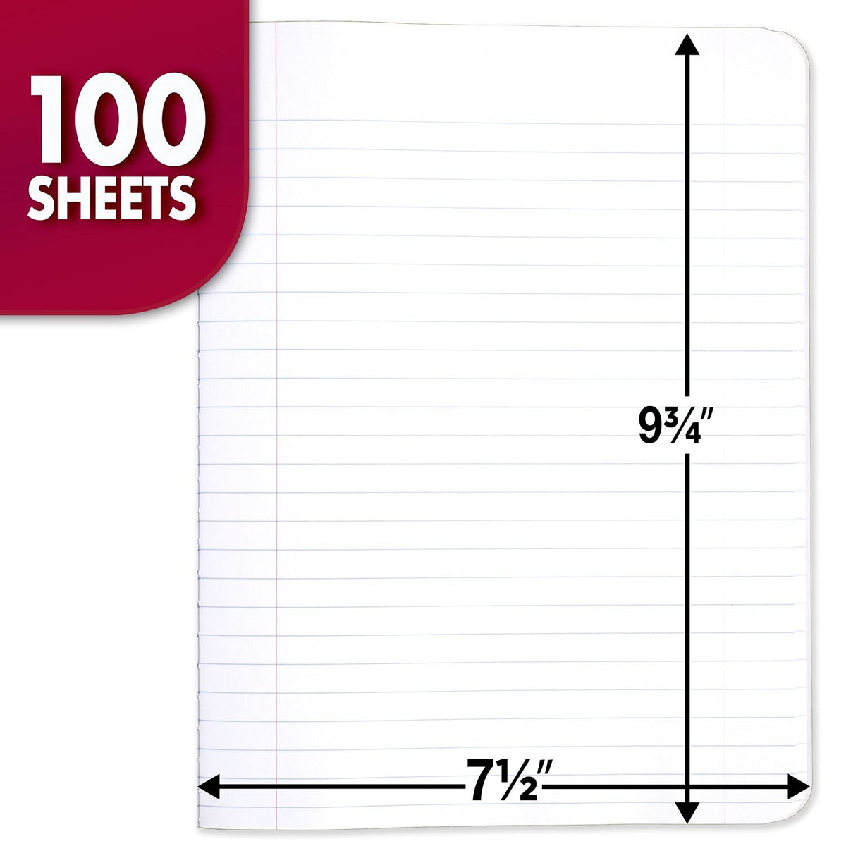Mead Composition Notebook, Wide Ruled Paper, 7.5" x 9.75", 100 Sheets, Black Marble, 3 Pack (38301)