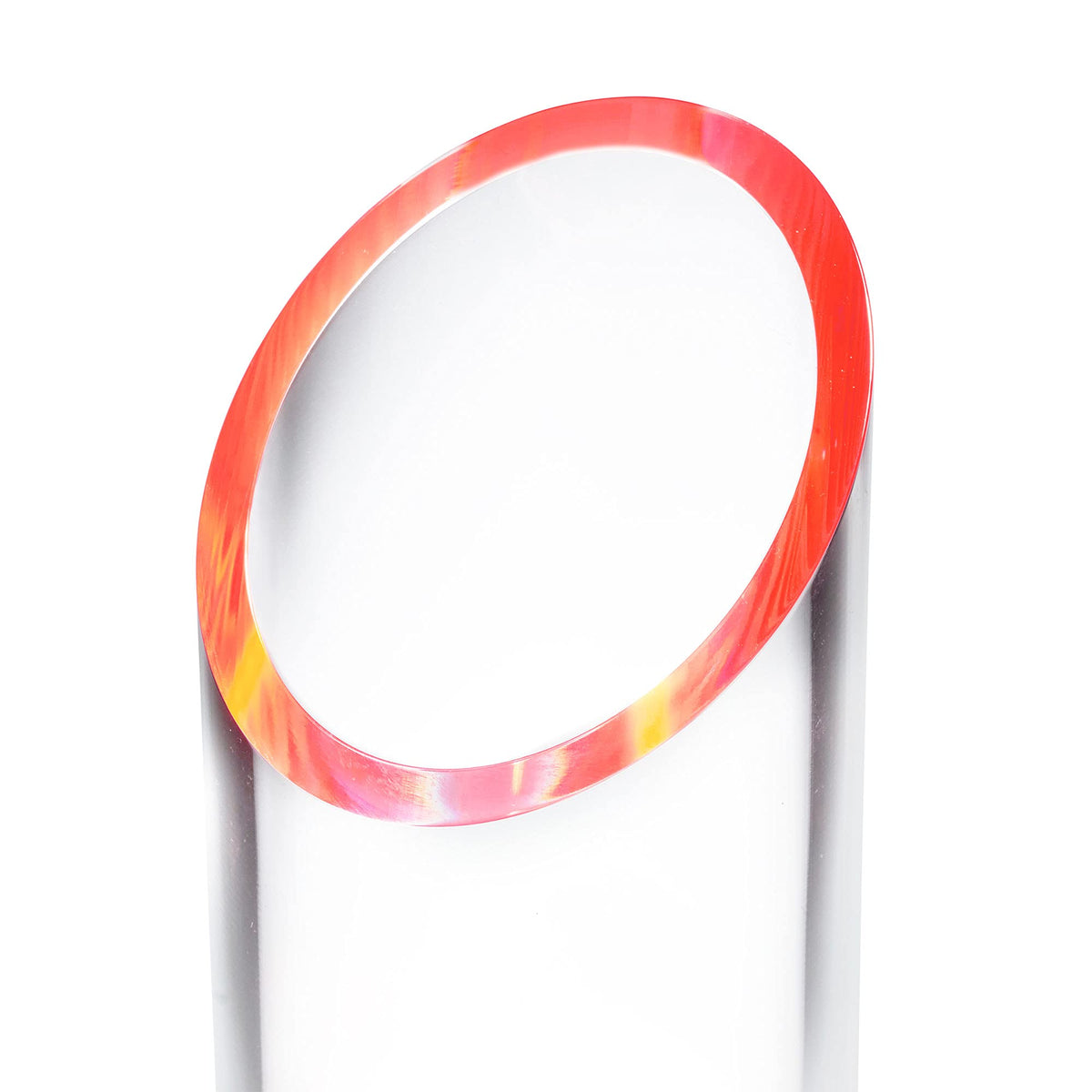 OfficeGoods Acrylic Pen Holder, 5.25” H x 2.5” W, Neon Red