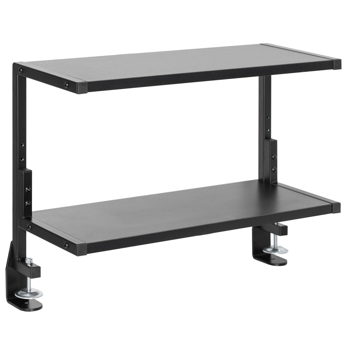 VIVO Black Clamp-on 24 inch 2-Tier Desk Shelf, STAND-SHELF24C