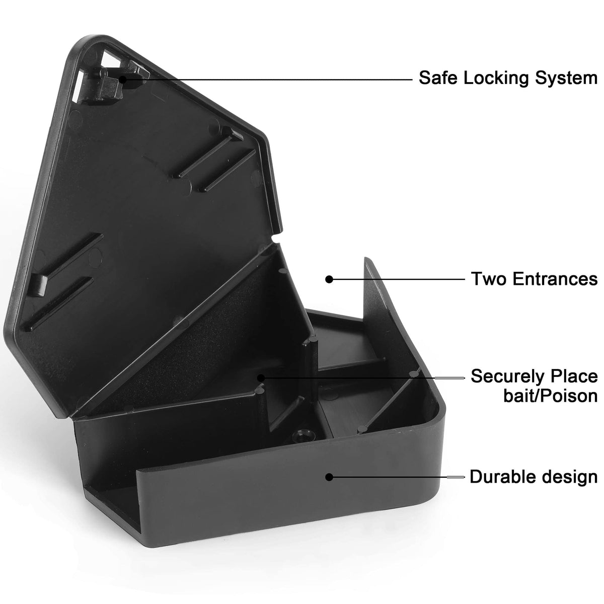Mixrug 8 Pack Mouse Bait Stations with 8 Keys, Outdoor Rodent Box Station for Mice Small Rats