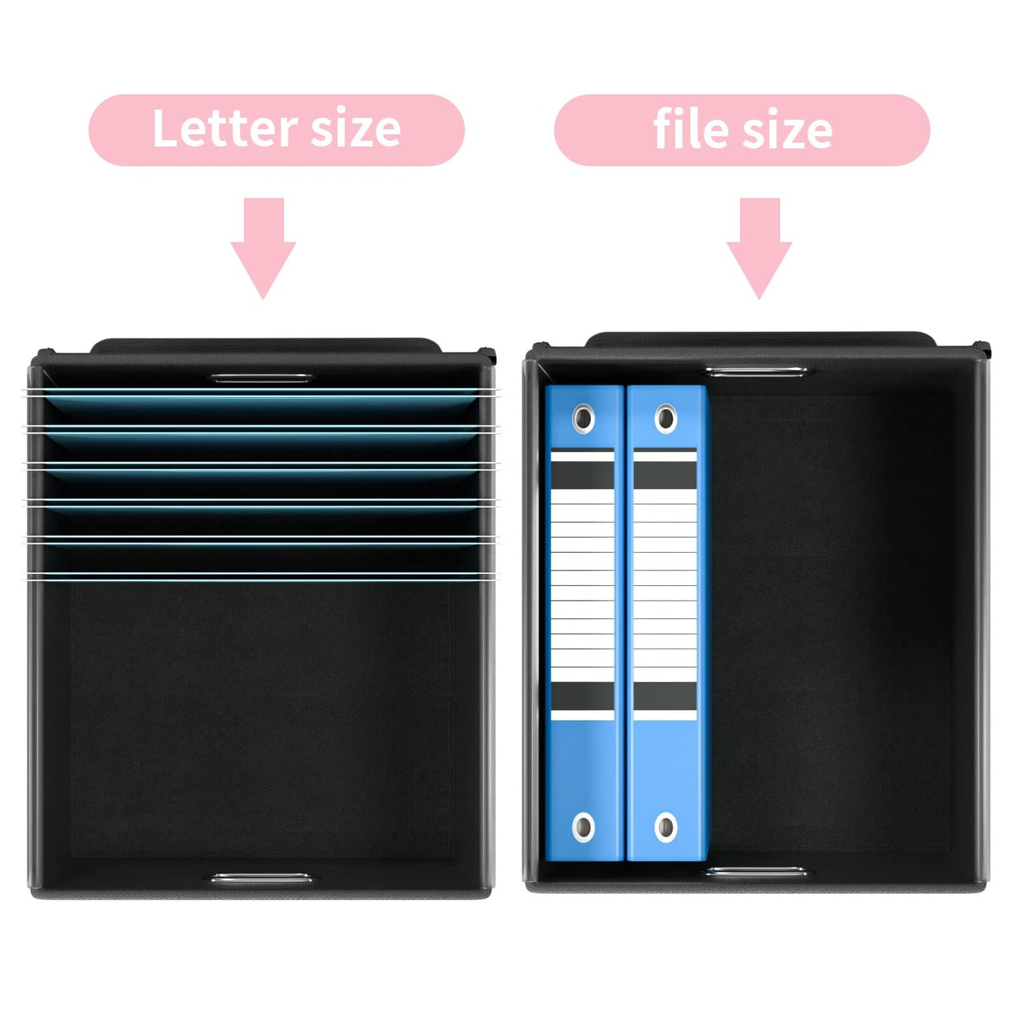 Huolewa File Organizer Box with Lids, Collapsible File Folder Organizer