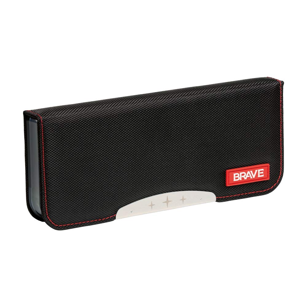 Sonic FD-1297-D Allock Pencil Case, Double-Sided Slim, Tough Cover, Brave, Black