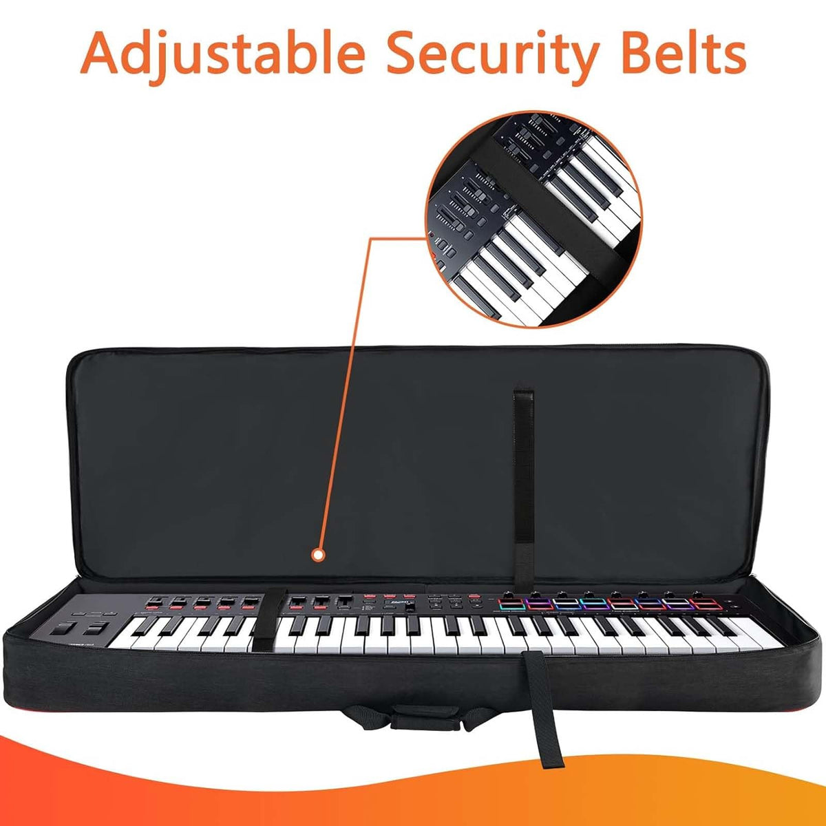 SNIGJAT 49 Key Keyboard Case Soft with Adjustable Padded Shoulder Straps