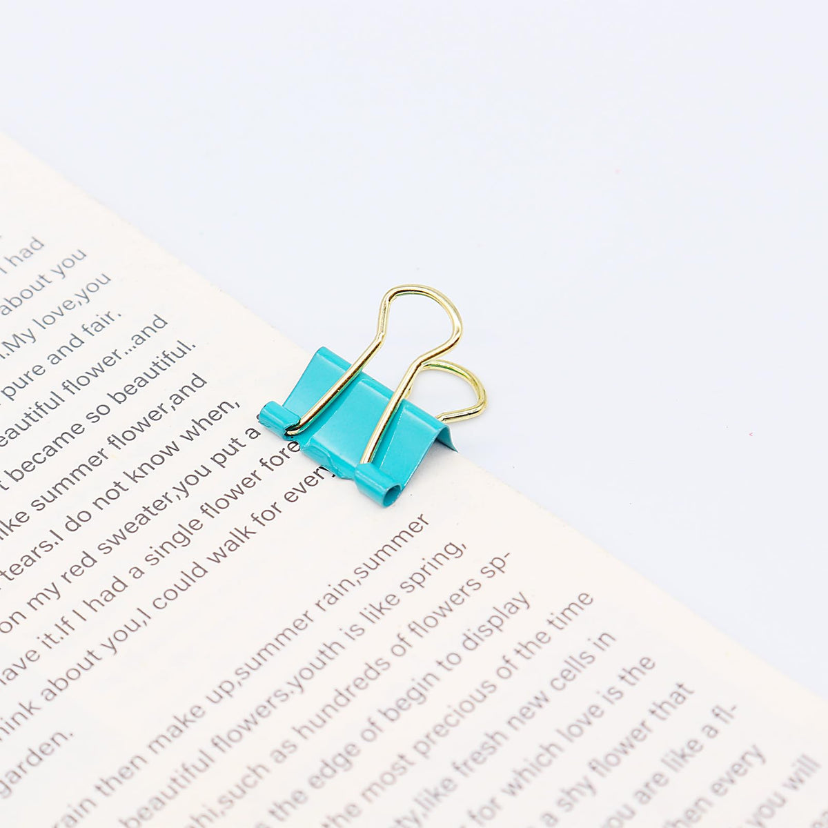 Binder Clips, Mini Paper Clip, Small Paper Clamps 15mm (5/8 inch), 100 Pack Micro Size Office Clips