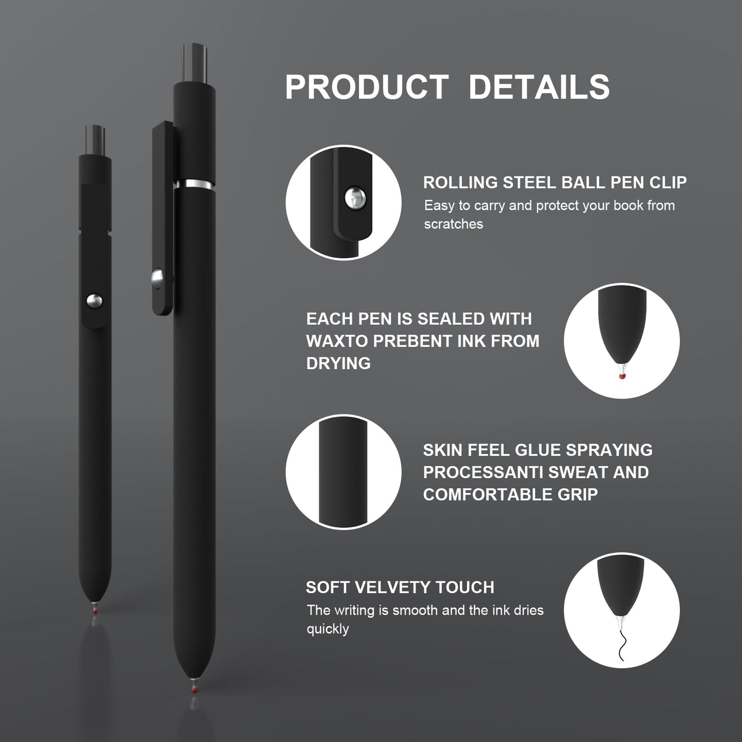 Kairsory Gel Pens,0.5mm Fine Point Quick Dry Pens Smooth Writing Japanese gel pen,High-End Series
