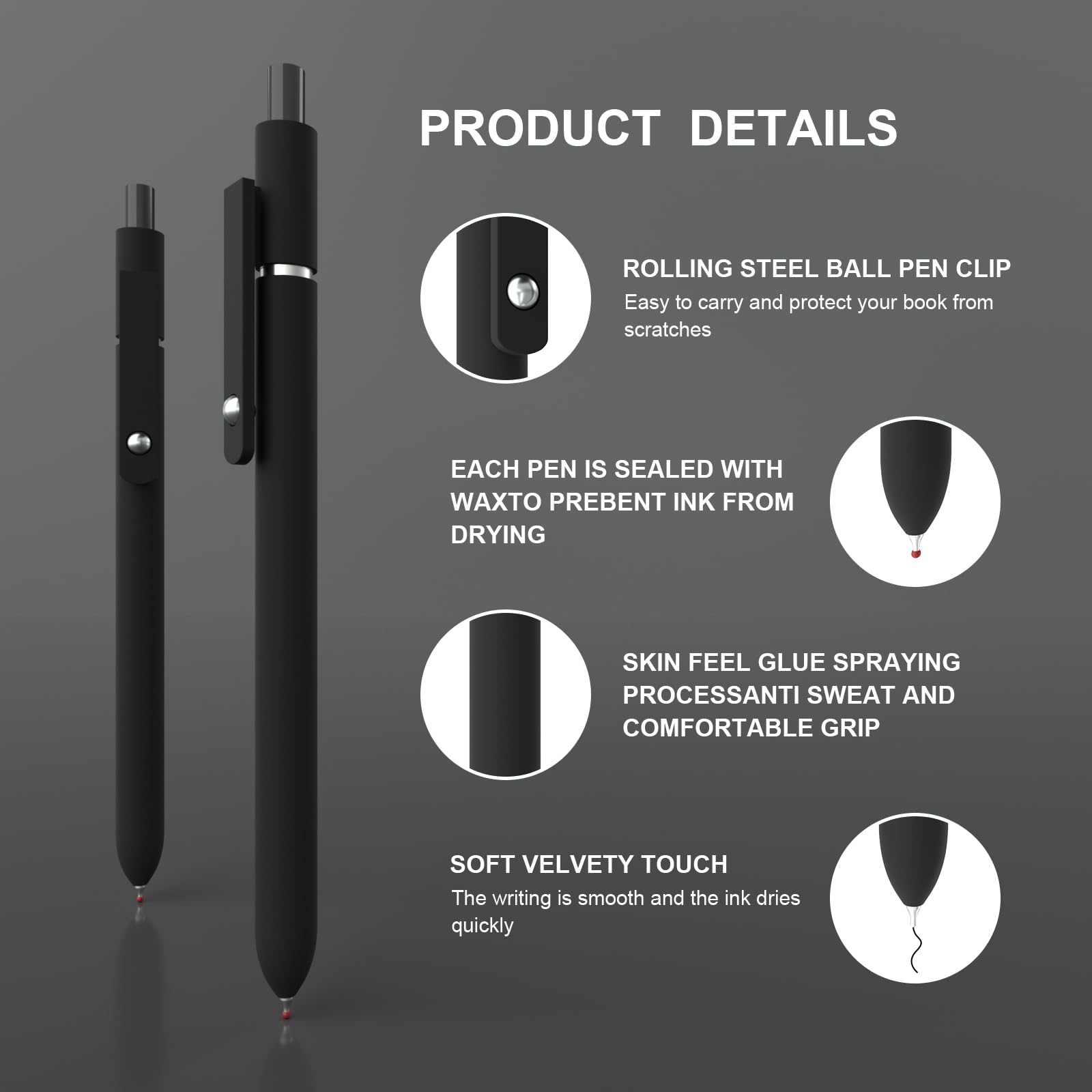 Kairsory Gel Pens,0.5mm Fine Point Quick Dry Pens Smooth Writing Japanese gel pen,High-End Series