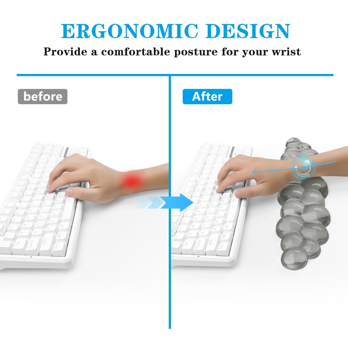 Gel Cloud Keyboard Wrist Rest, Cute Wrist Support and Arm Support Keyboard Rest for Keyboard Typing