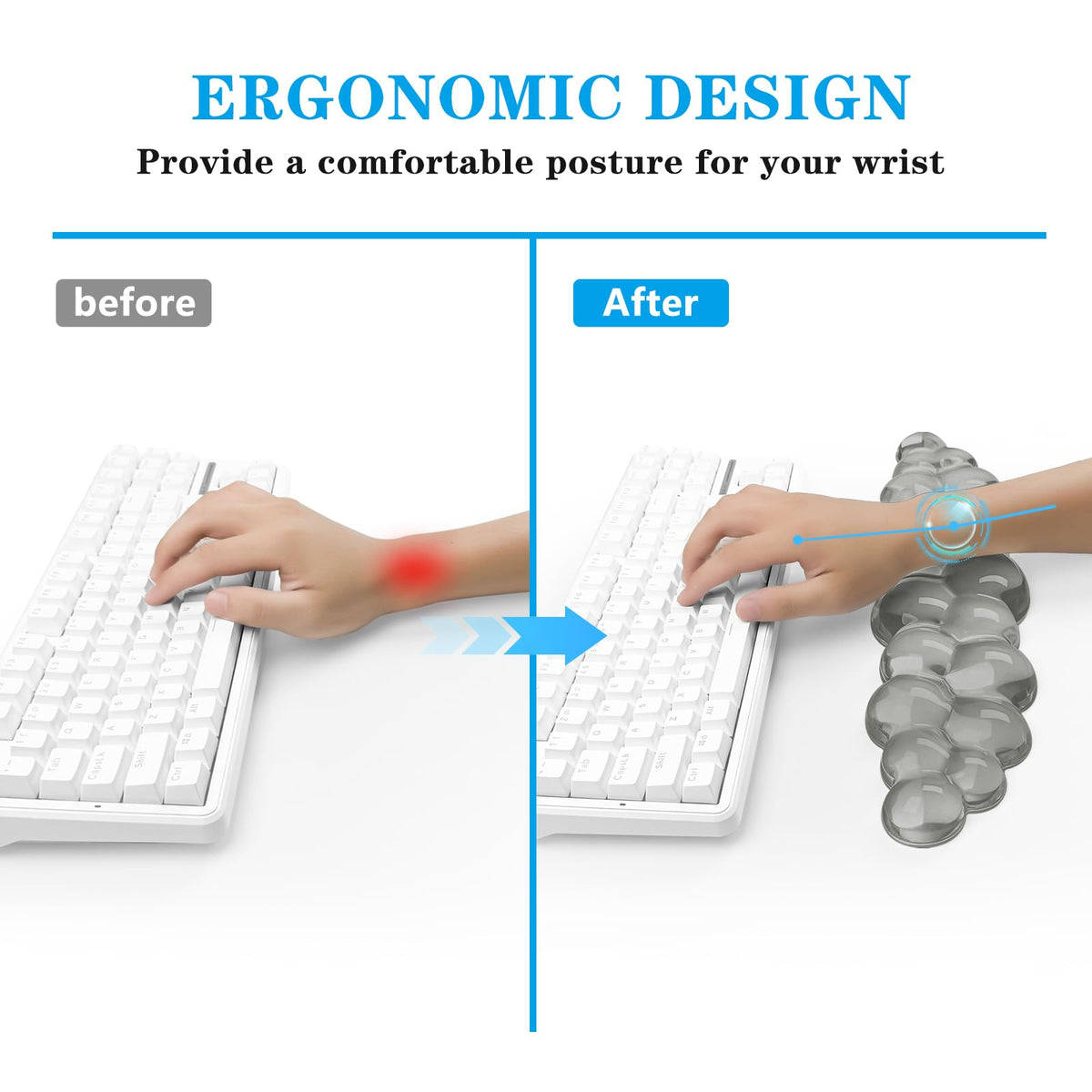 Gel Cloud Keyboard Wrist Rest, Cute Wrist Support and Arm Support Keyboard Rest for Keyboard Typing
