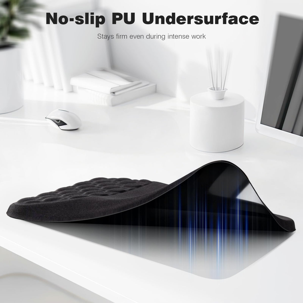 Ospelelf Mouse Pad with Wrist Rest Black Ergonomic Comfortable Pain Relief Mousepad Wrist Support