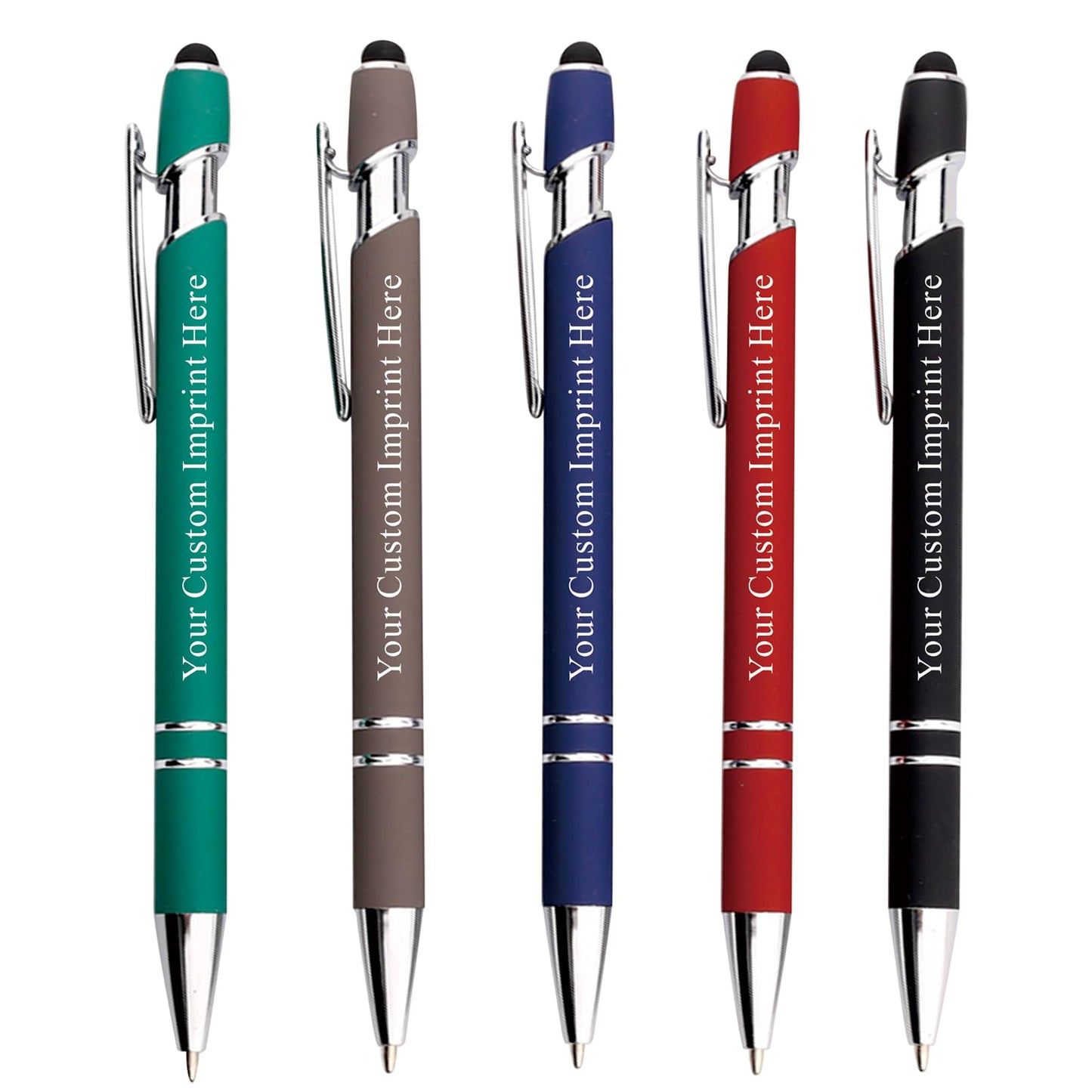 Schivity - Personalized Pens with Stylus - Custom Metallic Printed Name Pens with Black Ink
