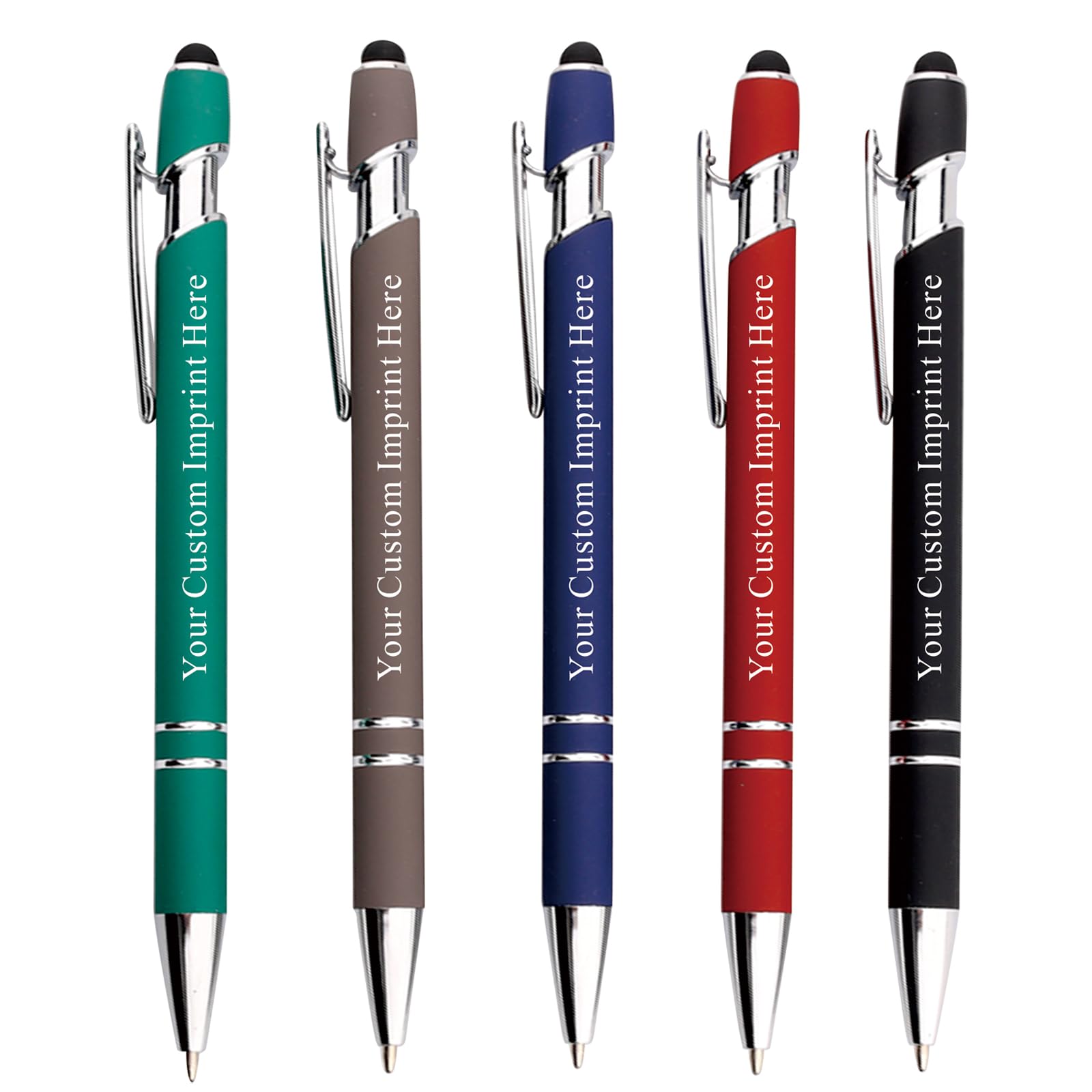 Schivity - Personalized Pens with Stylus - Custom Metallic Printed Name Pens with Black Ink