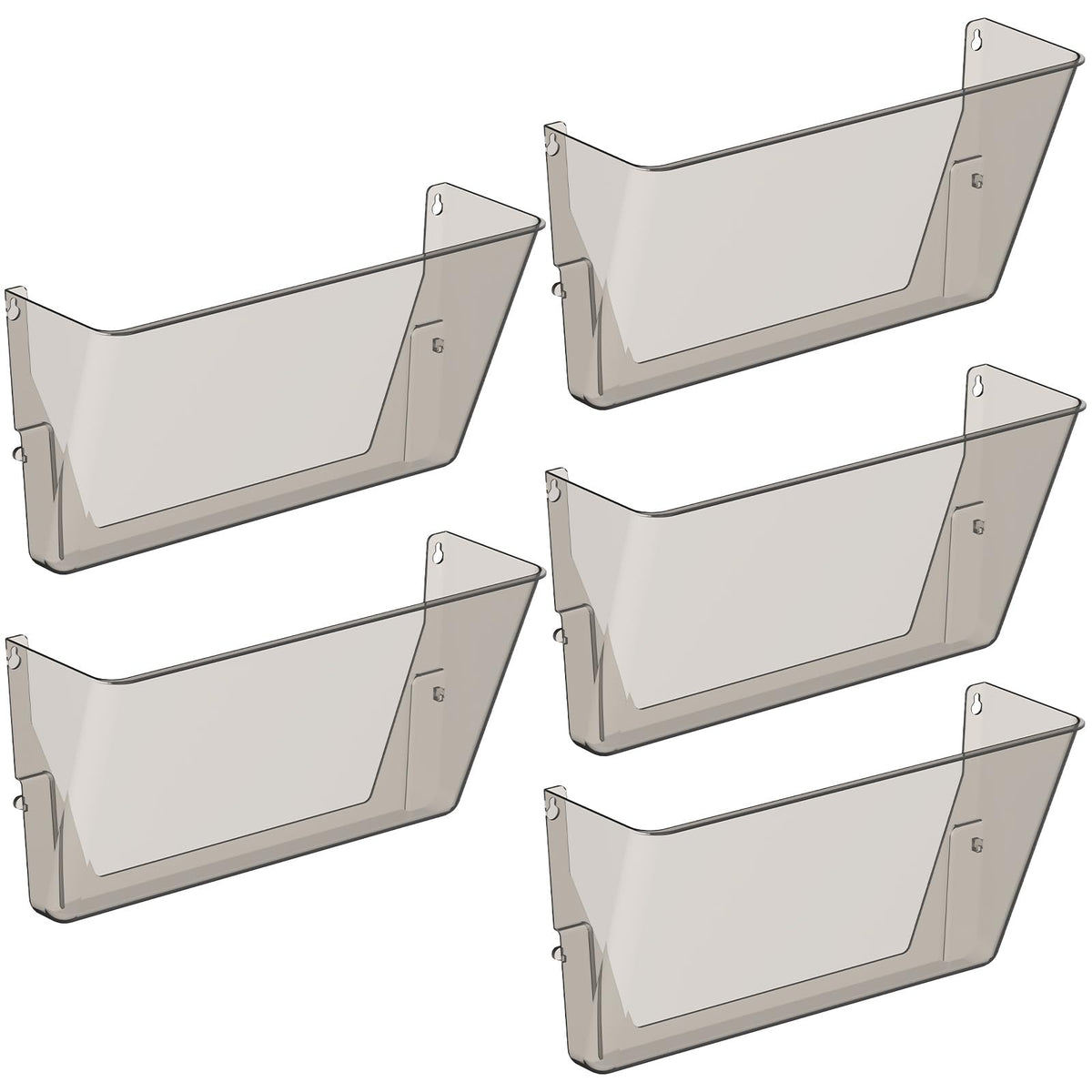 Gawerk Clear Acrylic Single Pocket, Plastic Hanging Wall Mount File Holder for Office Home (Gray, 5