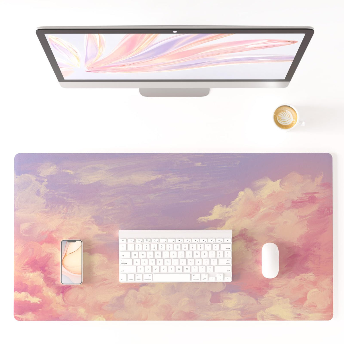 Colorful Star Pink Large Mouse Pad, 31.5" x 15.7"