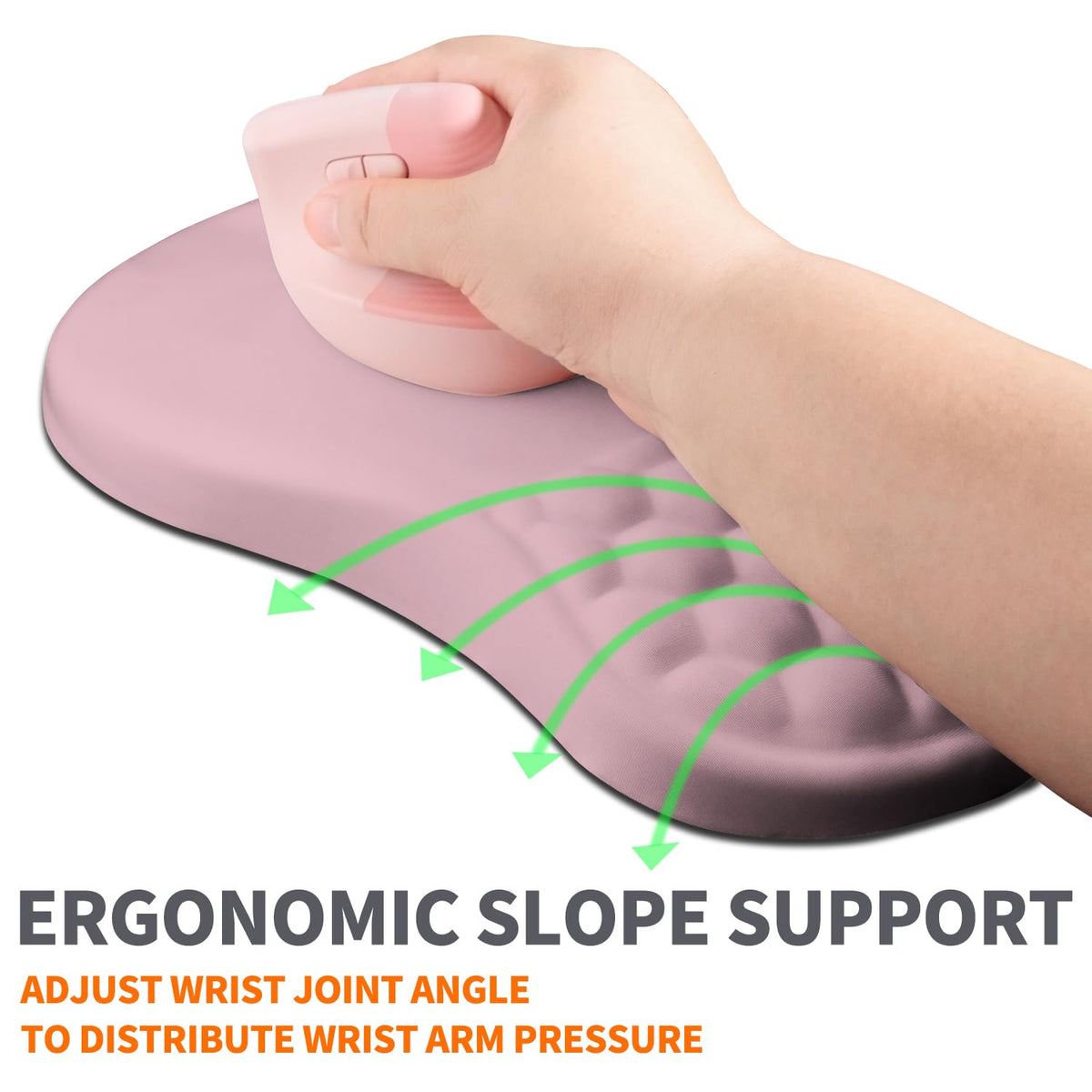 Armanza Ergonomic Joint Wrist Support Mouse Pad with Memory Foam Cushion Massage Bump, Carpal