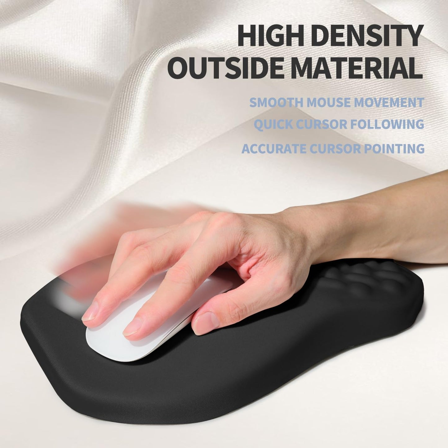 Gleamtide Ergonomic Raised Mouse Pad Wrist Support with Bilateral Slope Memory Foam Mousepad for