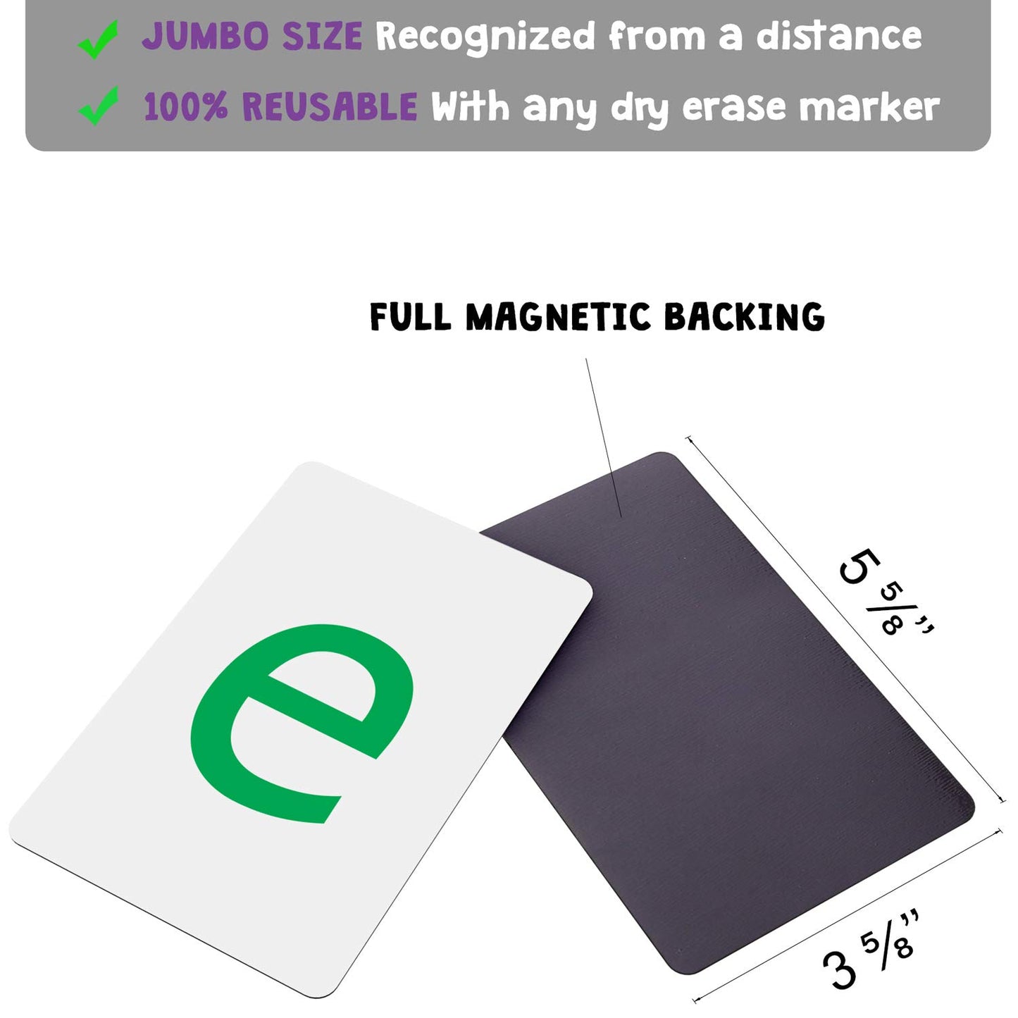 Attractivia Magnetic Big Alphabet ABC Flash Cards - 36 Sturdy Lowercase Large Letters(3 Sets of