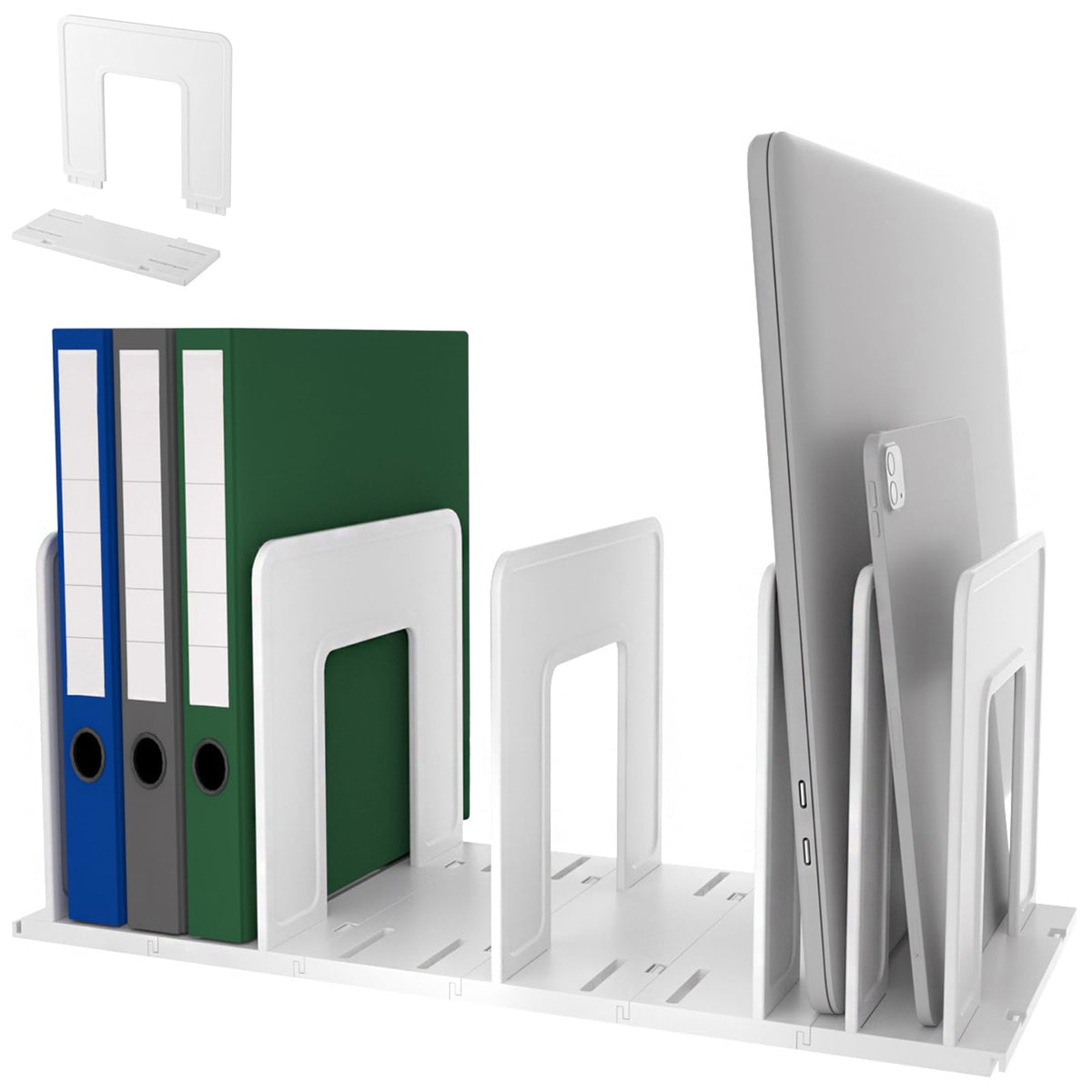 LuluEasy Adjustable Vertical File Sorter Sturdy Plastic Expandable Upright File Holder, Desktop