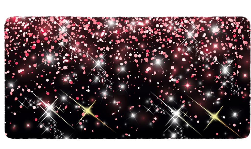 Largr Black Mousepad Bling Diamond Glitter Sparkle Rose Gold Mouse pad Black Mouse Pad, Bling Desk