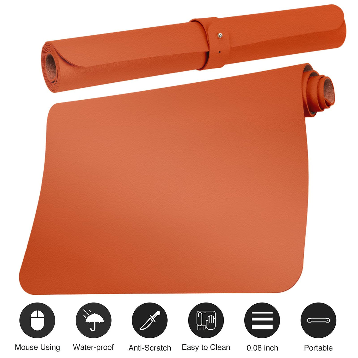 Boutilon Leather Desk Pad Protector,Non-Slip Mouse Pad,Laptop Desk Pad,Office Mouse Mat,Waterproof