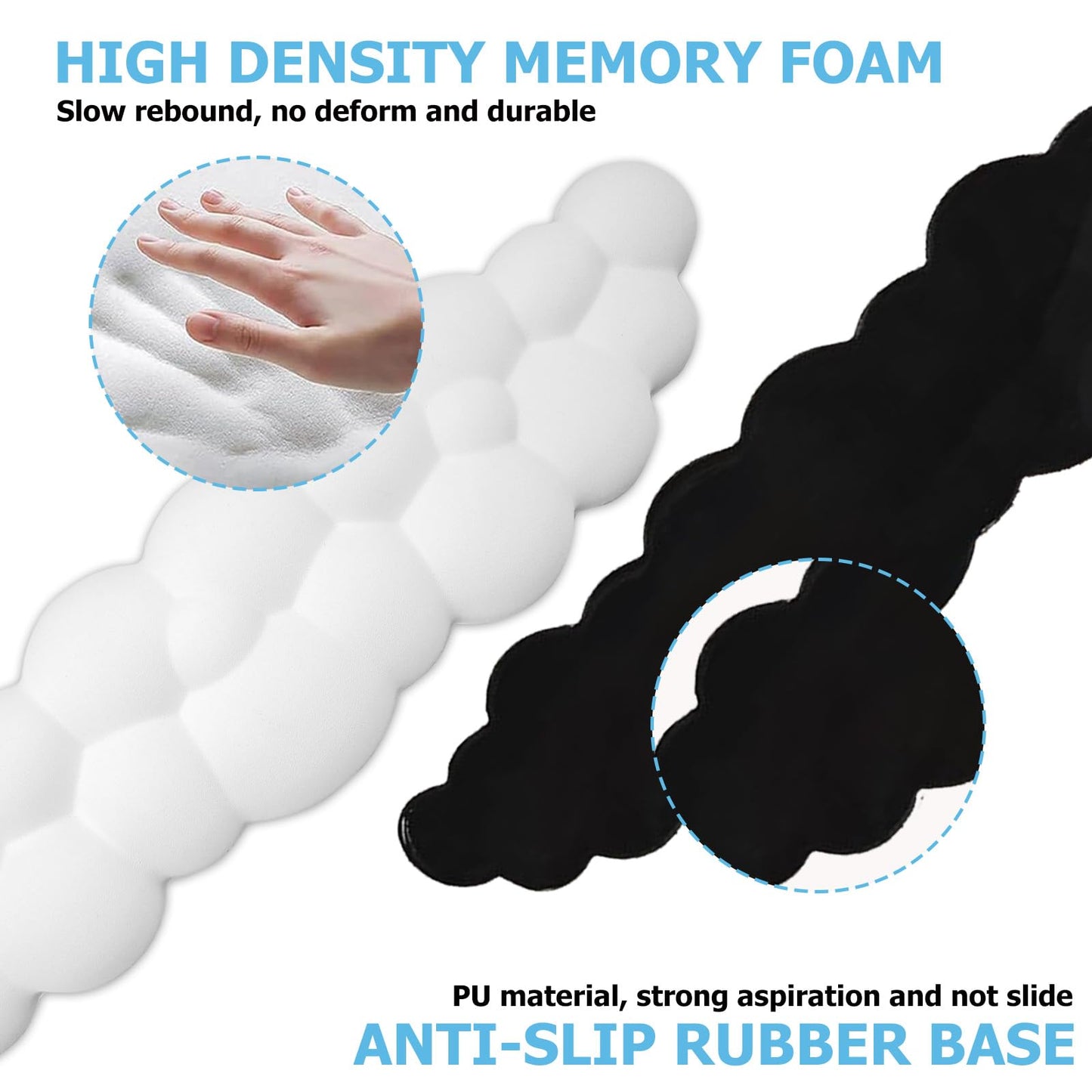 Cloud Wrist Rest Keyboard, Ergonomic Keyboard Wrist Rest Pad Set, White