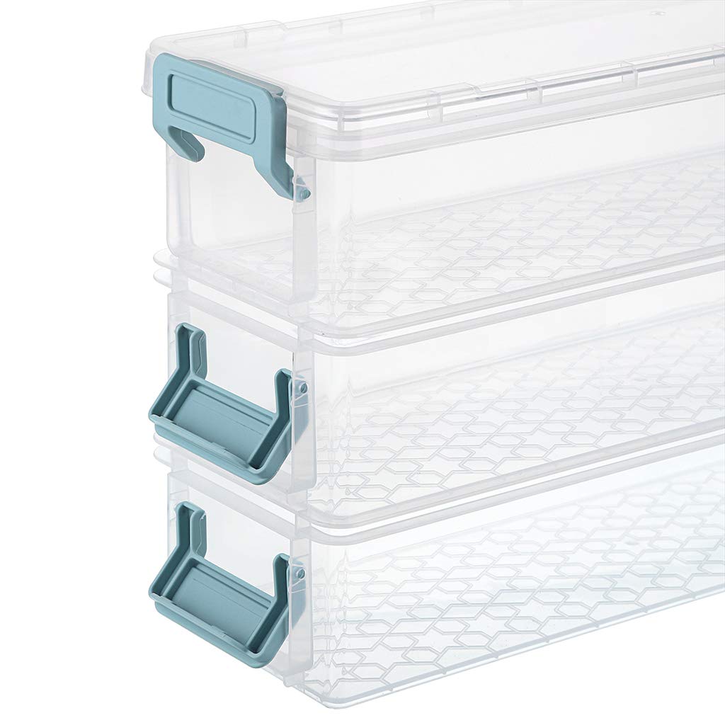 BTSKY Long Plastic Stackable Box Home, Office Supplies Storage Organizer Box Pencil Boxes Plastic