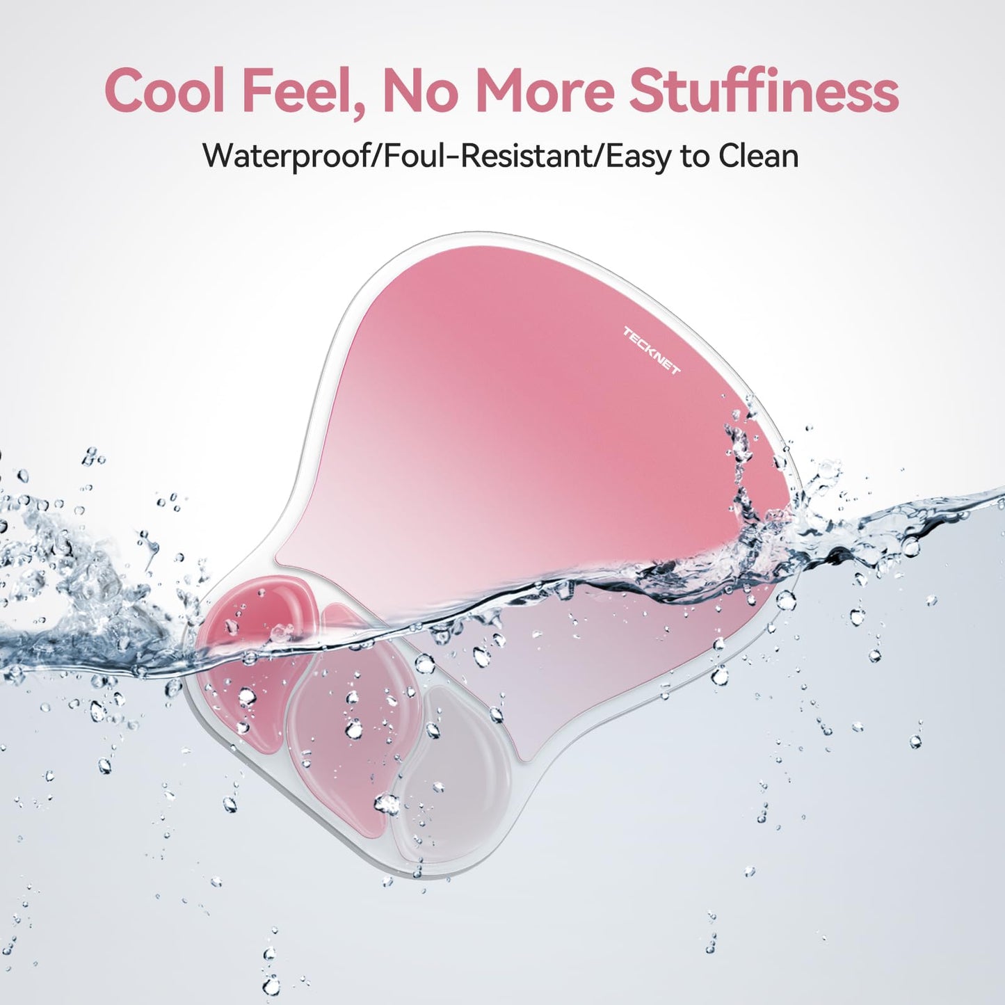 TECKNET Gel Ergonomic Mouse Pad, Mouse Pad with Wrist Rest, Pink