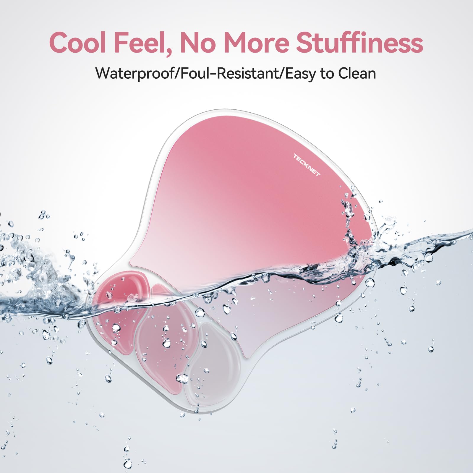 TECKNET Gel Ergonomic Mouse Pad, Mouse Pad with Wrist Rest, Pink