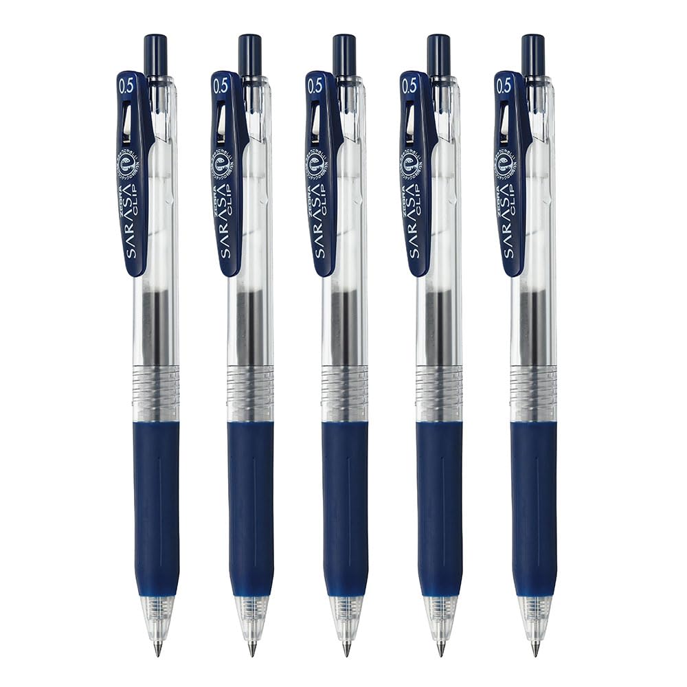 Zebra P-JJ15-FB5-AZ Gel Ballpoint Pen Sarasa Clip 0.5mm Blue Black Set of 5
