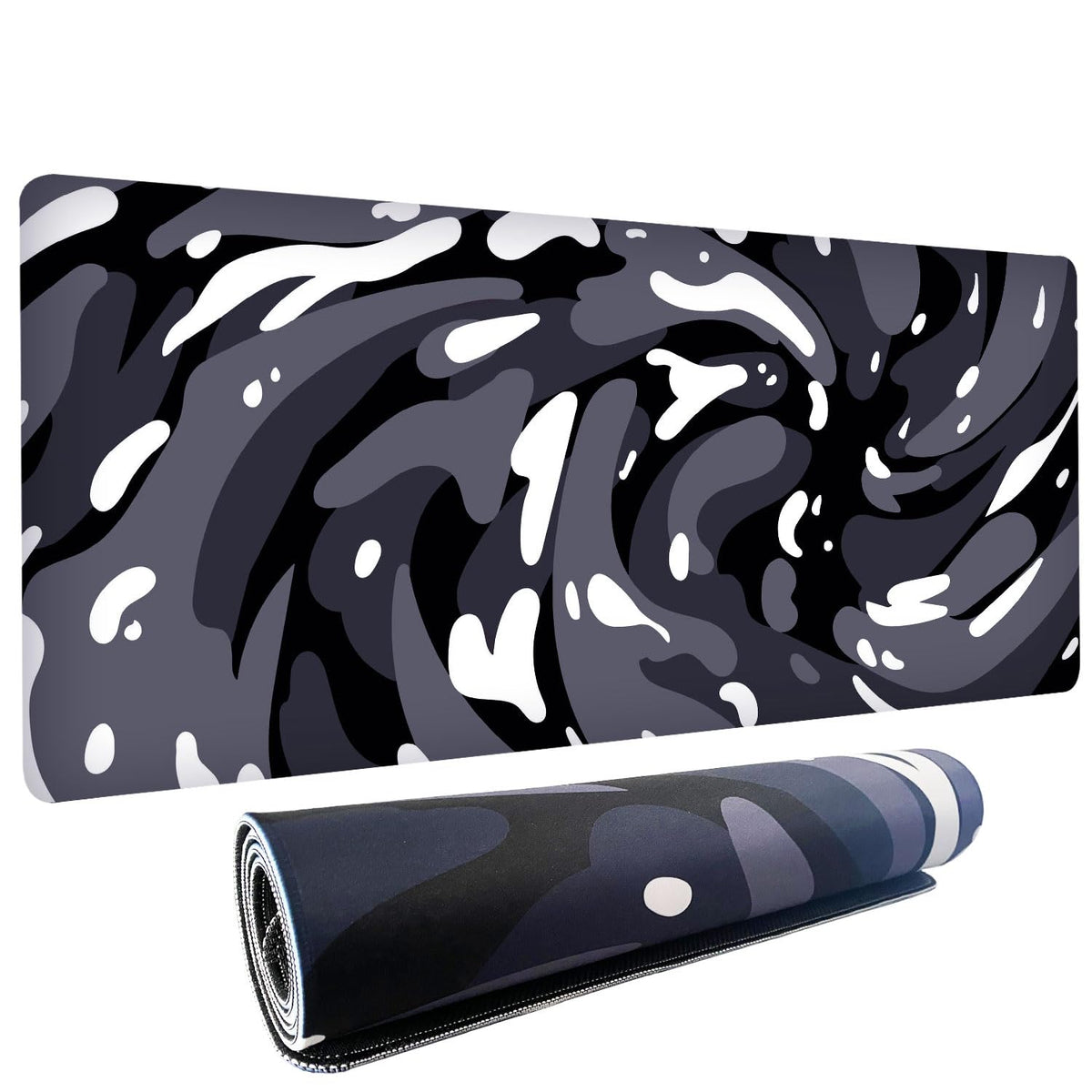 Fluid Pattern XXL Mouse Pad, Thick Waterproof Desk Mat with Stitched Edge
