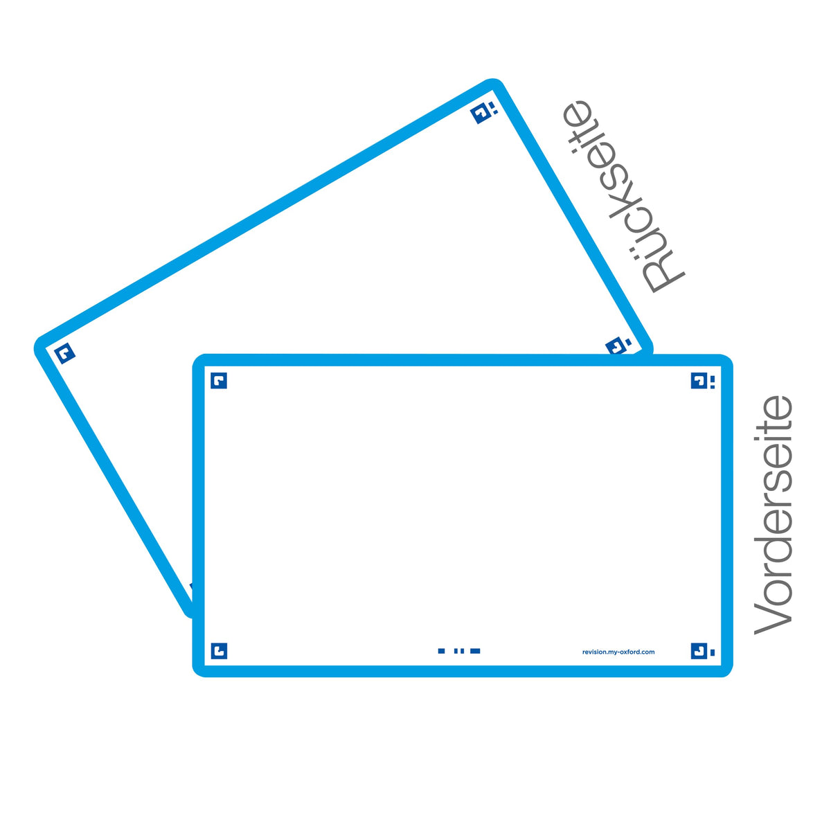 Flash Cards by Oxford, Blank with Turquoise Frame, Pack of 80 Cards, 7.5x12.5cm Size,400133888