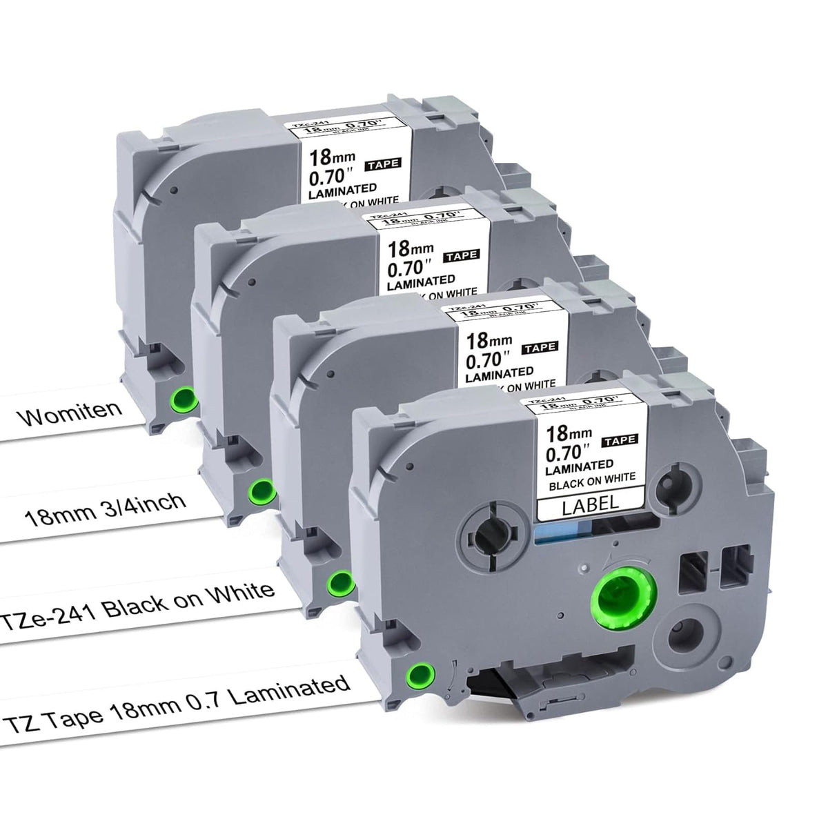 Womiten TZe-241 TZe Tz Tape 18mm 0.7 Laminated White Compatible for Brother