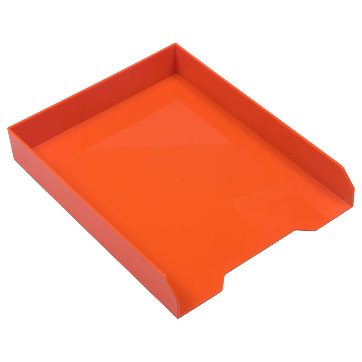 JAM PAPER Stackable Paper Trays - Orange - Desktop Document, Letter, & File Organizer Tray - 2/Pack