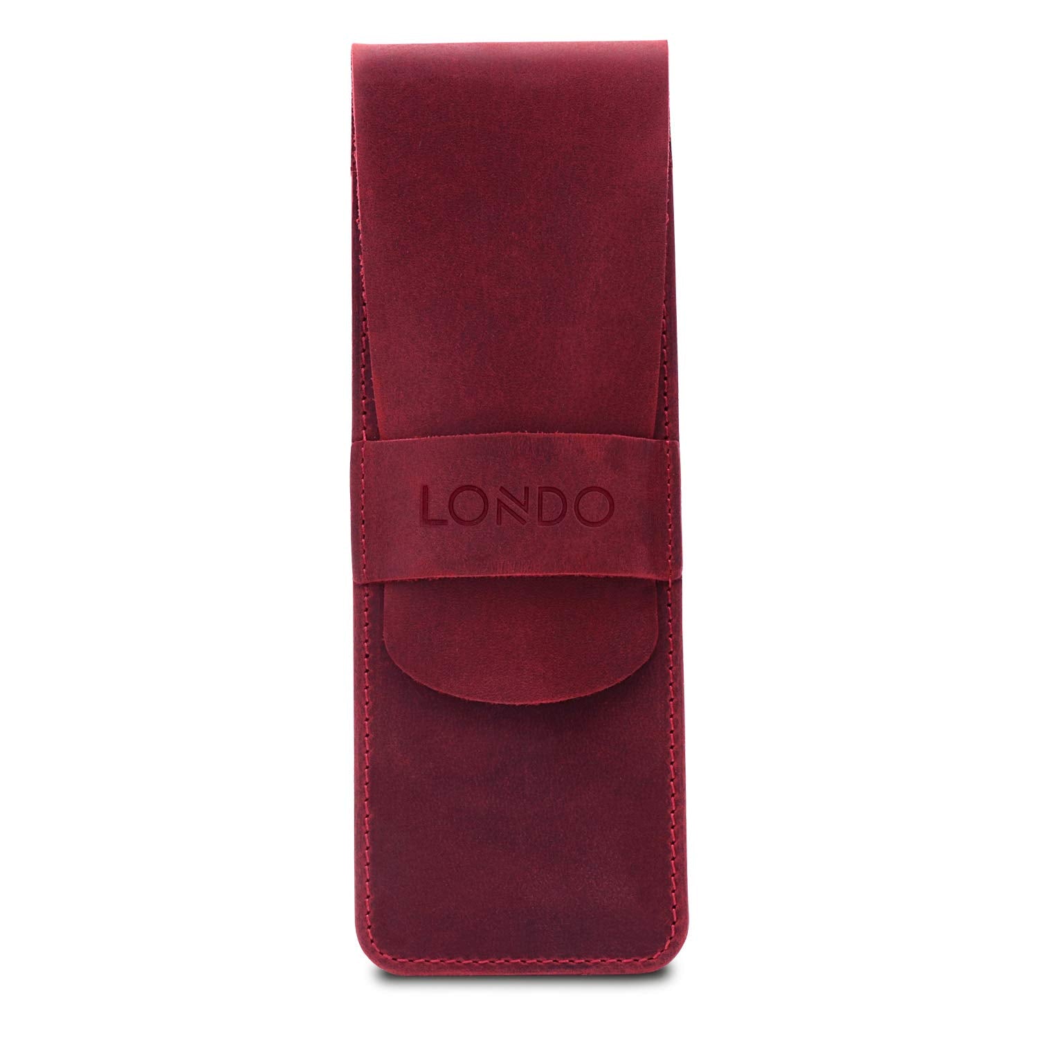 Londo Genuine Leather Pen and Pencil Case with Tuck in Flap, Stationery Bag