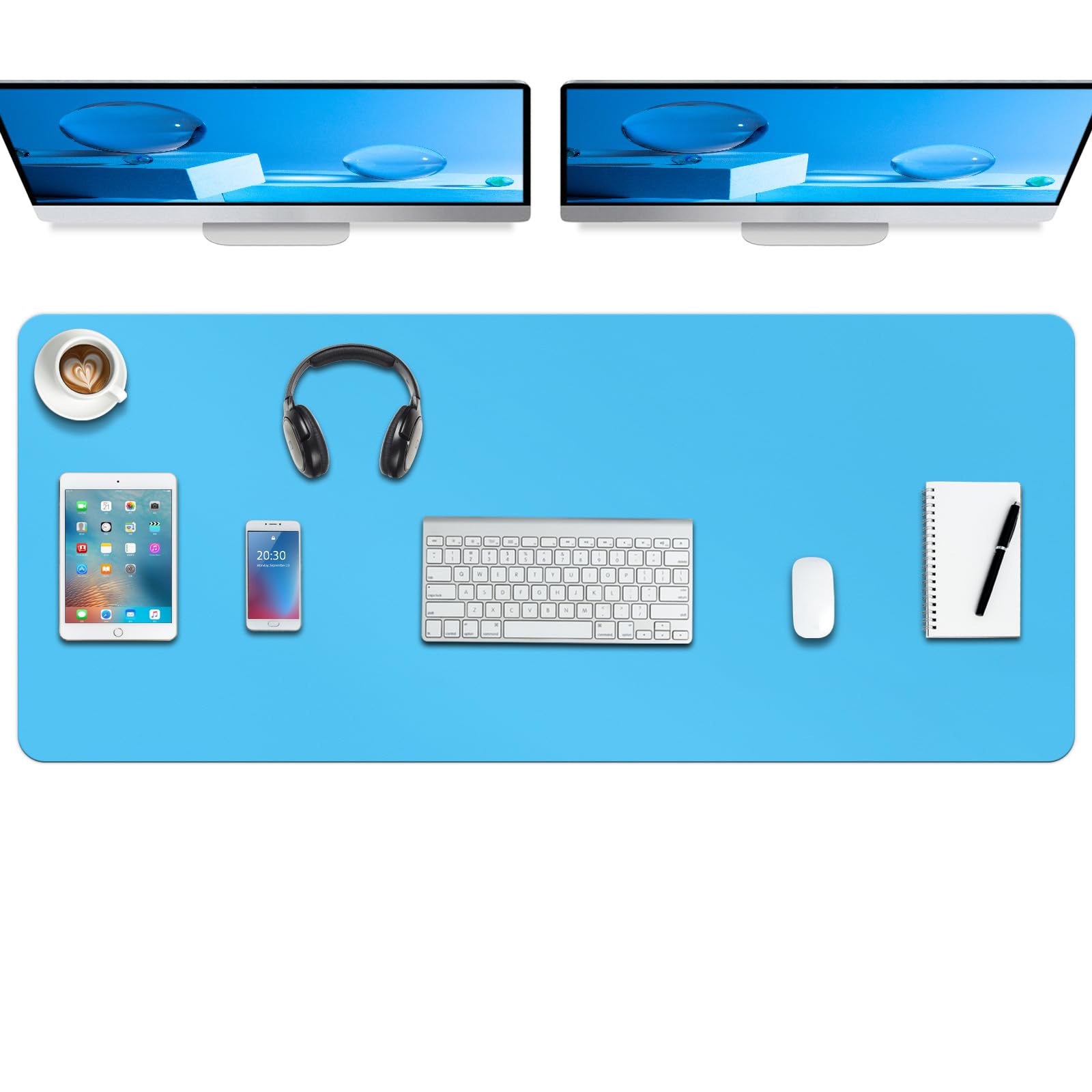 Boutilon Leather Desk Pad Protector,Non-Slip Mouse Pad,Laptop Desk Pad,Office Mouse Mat,Waterproof