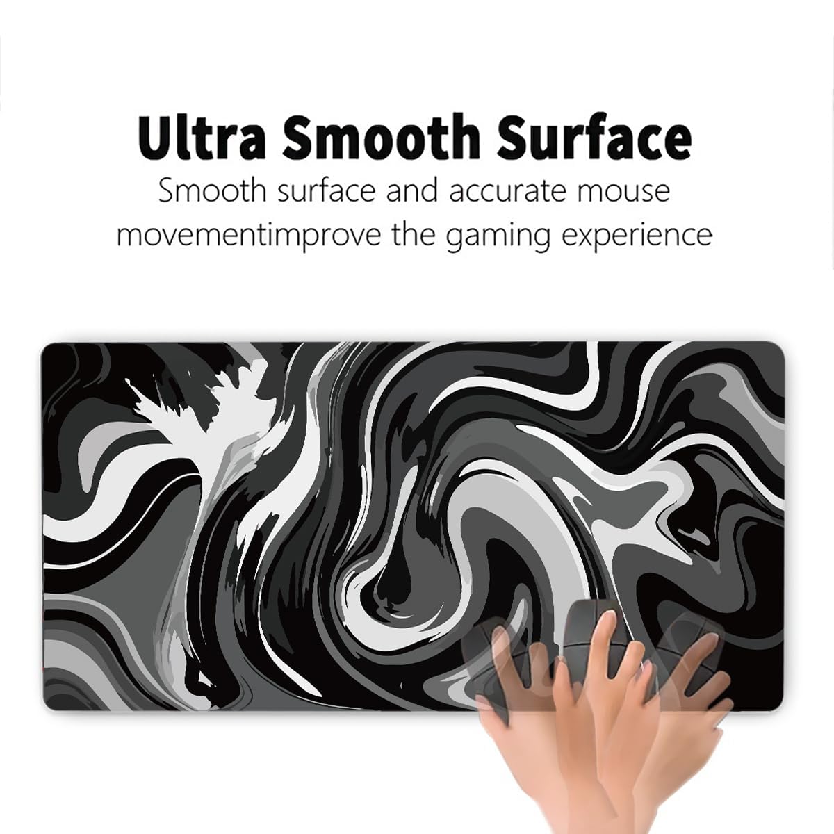 Rcege Large Gaming Mouse Pad Extended Desk Mat with Non Slip Stitched Edge