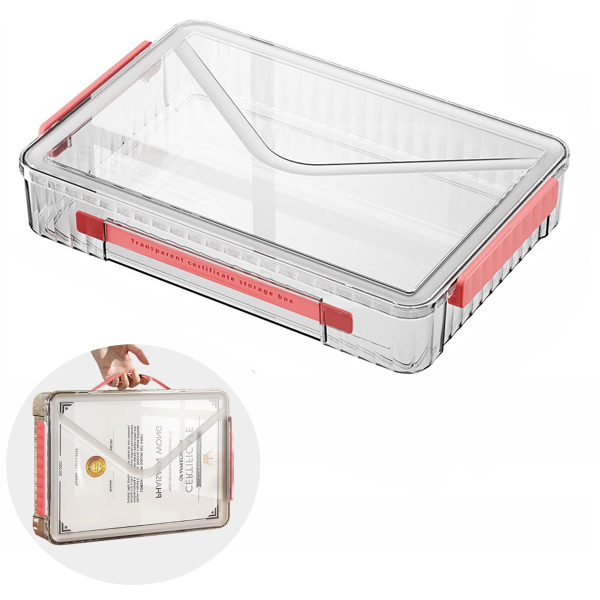 Marte Vanci Plastic Storage Bin with Lid Portable Project Case with Handle Clear Storage Box