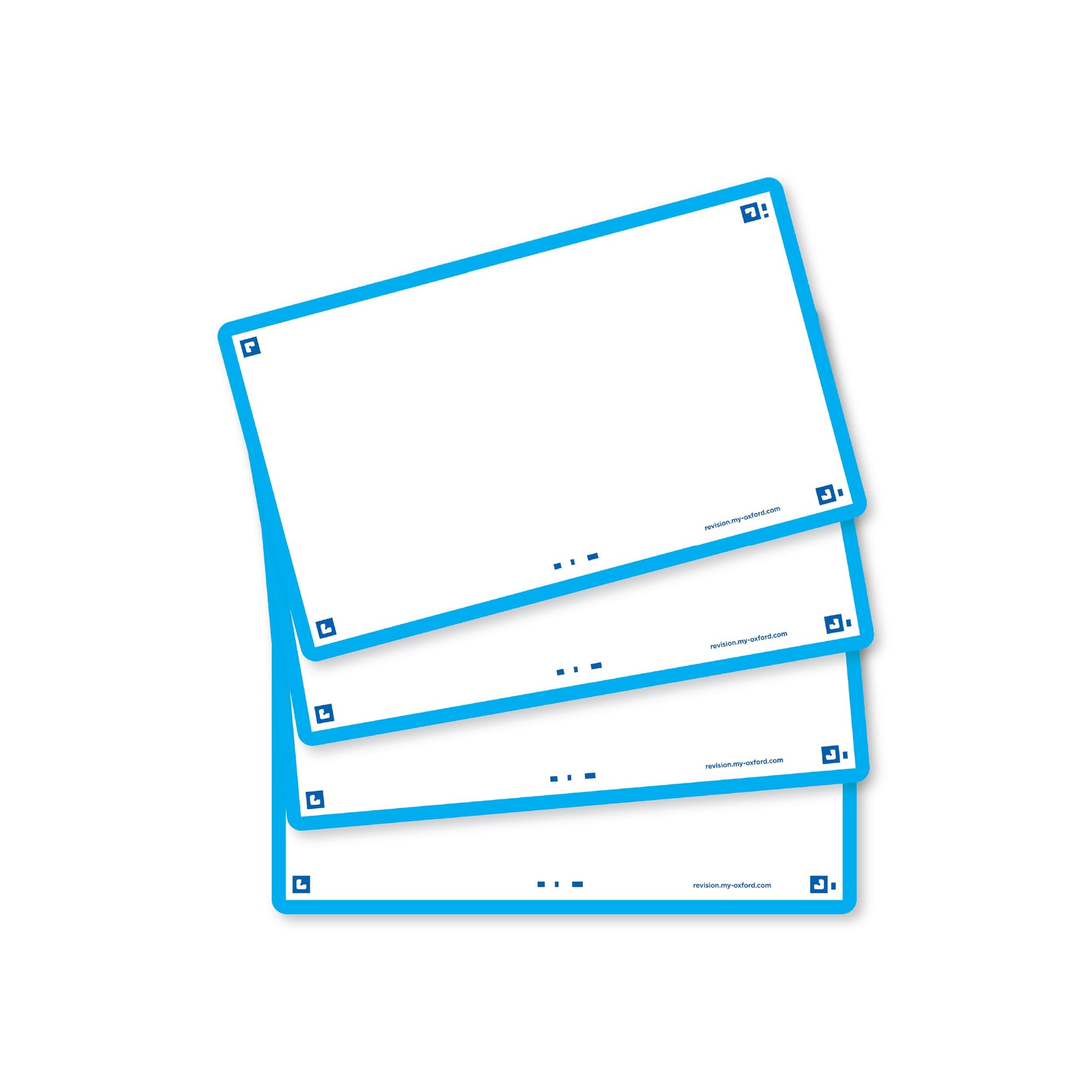 Flash Cards by Oxford, Blank with Turquoise Frame, Pack of 80 Cards, 7.5x12.5cm Size,400133888