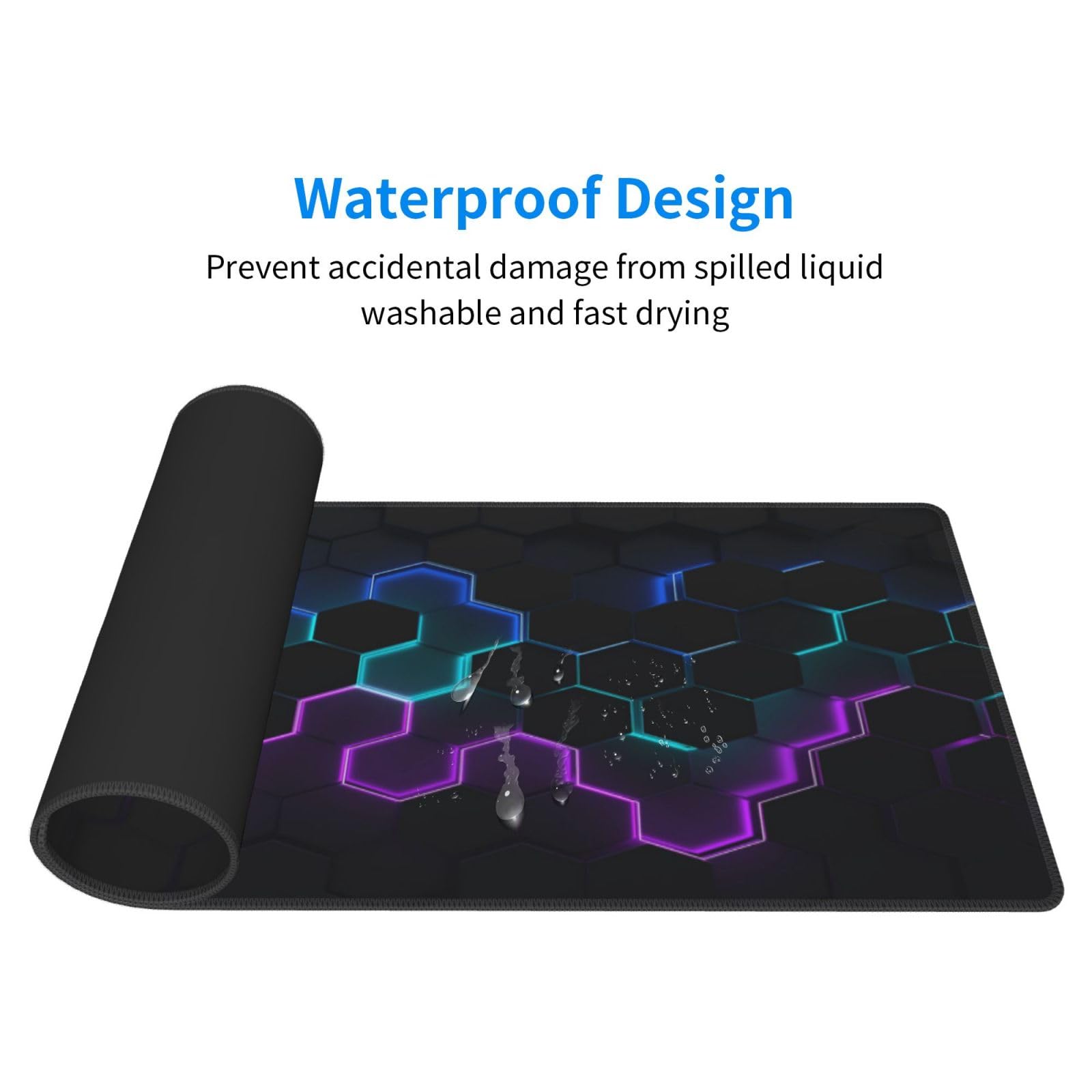 Beehive Honeycomb Funny Cool Black Large Gaming Mouse Pad, Extended Big Keyboard Mouse Mat, Long