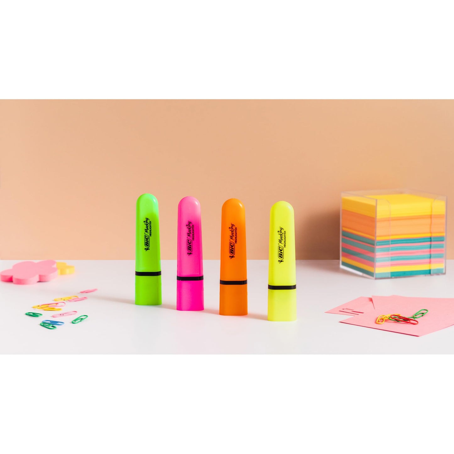 BIC Highlighter Highlighters Flat - Intense and Pastel Colours, Assorted, Pack of 10