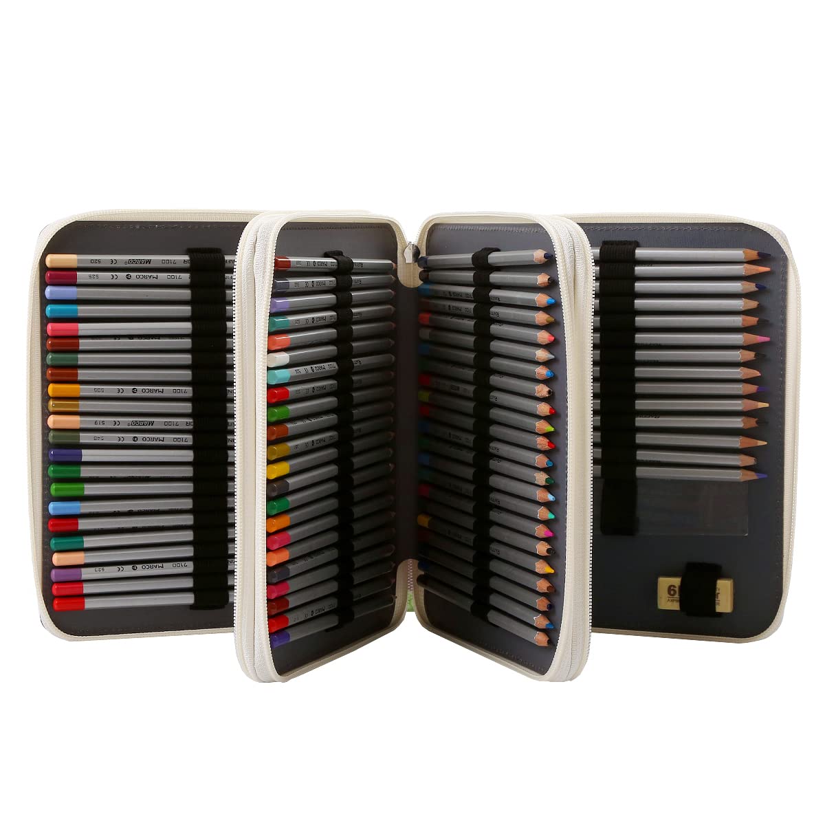 Lbxgap 120 Slots Colored Pencil Case Organizer, 3 Layer Bag