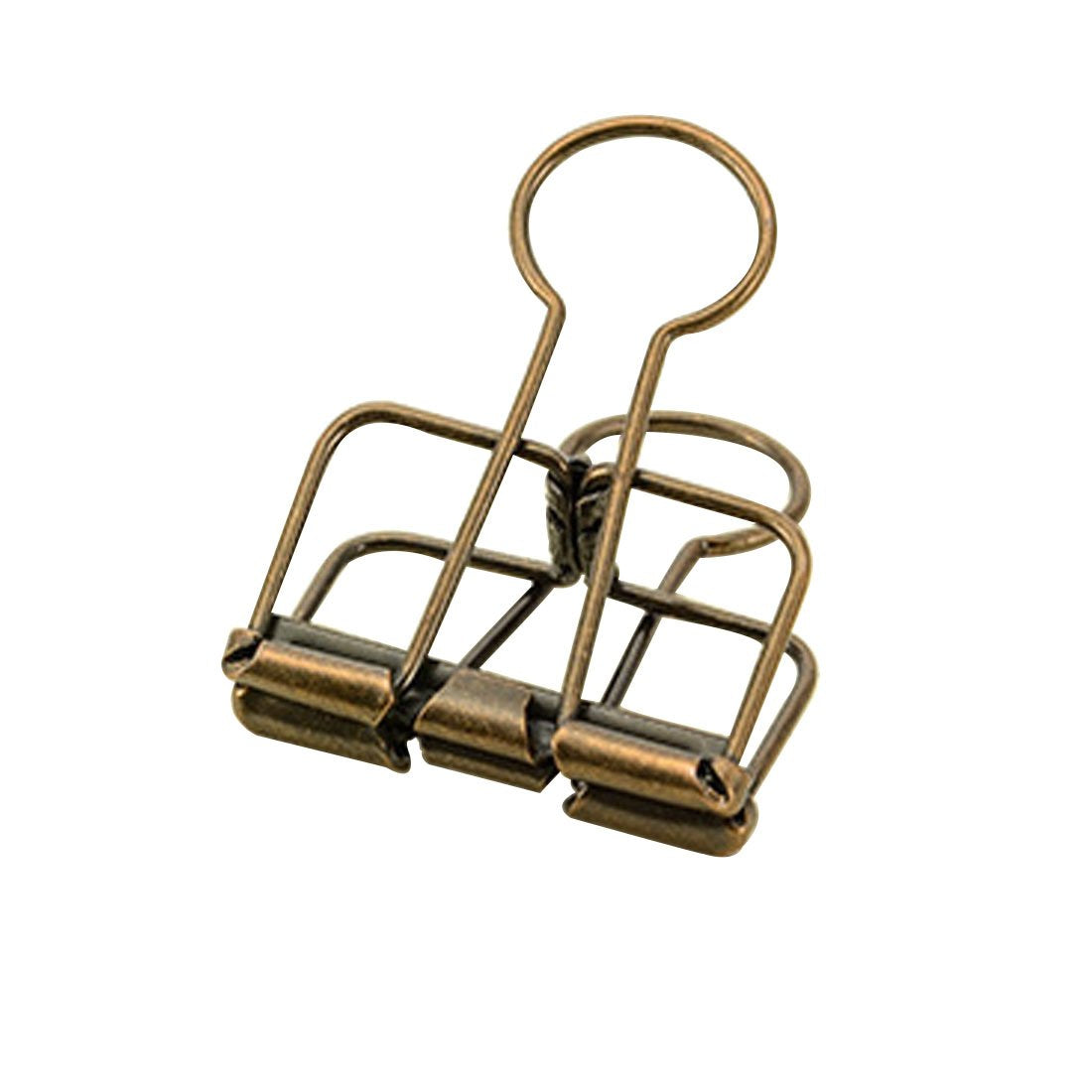 Hollow Out Paper Binder Clip Invoice Bill Clip Office Supplies Pack of 10 (S, Bronze)