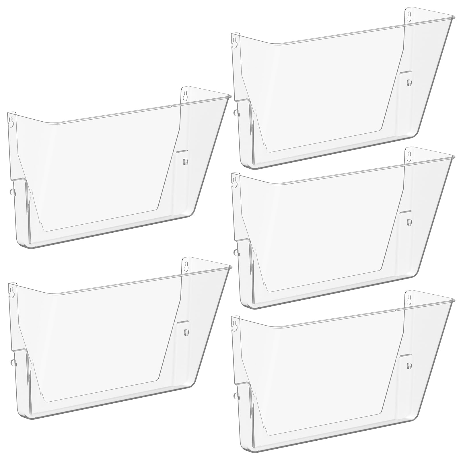 Gawerk Single Pocke Wall Mount File Holder Organizer (Clear, 5 Pack)